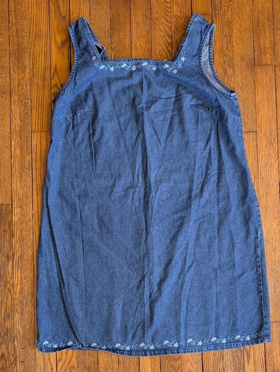Dress Barn Dresses & Skirts - Vintage 90's Y2k Denim Floral Embroidered Dress